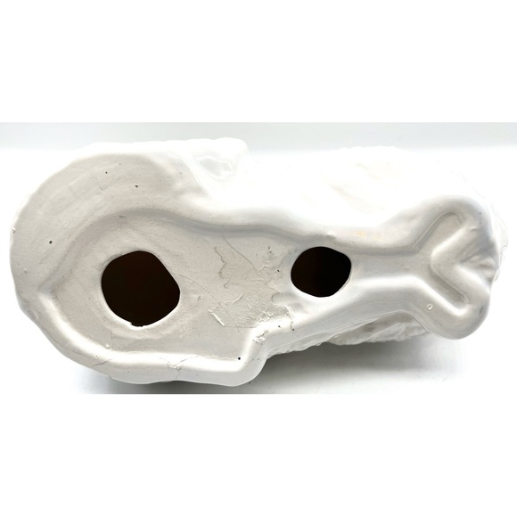 Vintage Large Ceramic Cat  Statue Figurine White Persian Cat MCM 7.5" - Picture 4 of 6